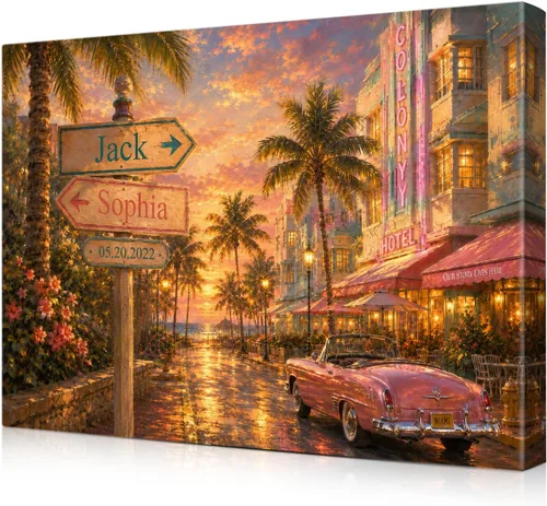 Vista 75 de IPIC - Personalized Framed Canvas with Custom Street Sign in Boston Personalized Street Signs with Names, Custom Canvas Print, Boston Sunset