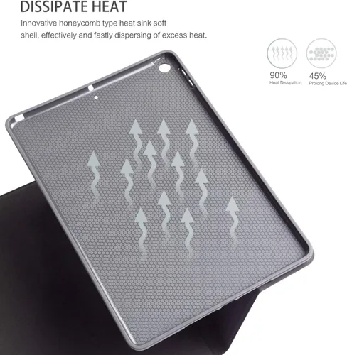 Vista 4 de Funda para iPad 9Th/8Th/7Th Generation para iPad 10.2 de 10.2 pulgadas, múltiples ángulos de visión con apagado automático y encendido para niños