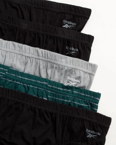 Vista 3 de Reebok Calzoncillos para hombre, paquete de 5 calzoncillos suaves y elásticos de tiro bajo para hombre con bolsa de contorno, ropa interior clásica