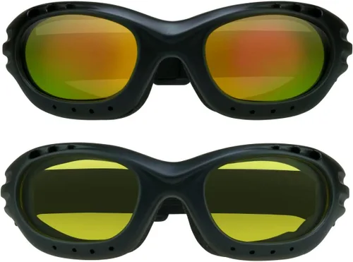 Vista 13 de Bikershades Gafas de Seguridad para Motocicleta para Hombre y Mujer. Lentes Polarizadas, Humo, Azul Espejado u Naranja, Lentes Amarillos
