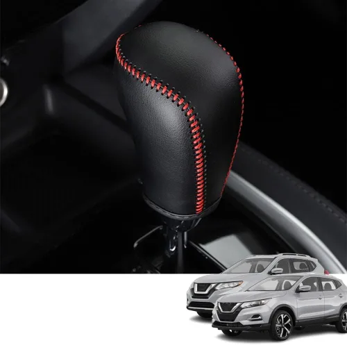 Vista 9 de Accesorios interiores personalizados para Nissan Rogue Rogue Sport, Altima Frontier, Murano Pathfinder Sentra, cubierta de piel con perilla