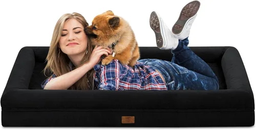 Vista 14 de Cama ortopédica grande para perros, cama impermeable para perros con funda extraíble, sofá suave para mascotas con 4 lados extraíbles y base