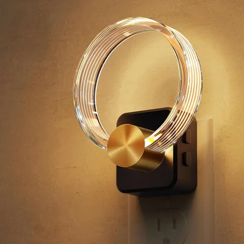 Vista 33 de L LOHAS LED - Luces nocturnas enchufables en la pared, temperatura de color ajustable 3000K/4000K/5000K, luz nocturna de burbujas con sensor