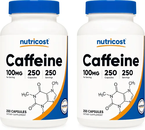 Vista 7 de Nutricost Pastillas de cafeína 100 mg por porción, 250 cápsulas