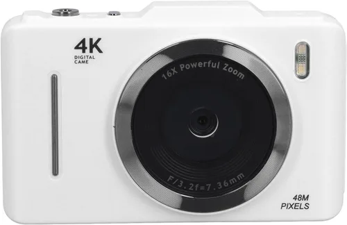 Vista 11 de Yunseity Cámara digital 4K, cámaras de pantalla HD de 48 MP de 2.8 pulgadas para fotografía, enfoque automático y antivibraciones, cámara compacta