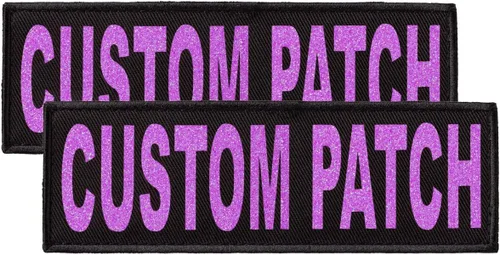 Vista 11 de Dogline Parche personalizado con letras con brillantina para perro, chaleco, arnés o collar, parches personalizables con texto brillante Azul