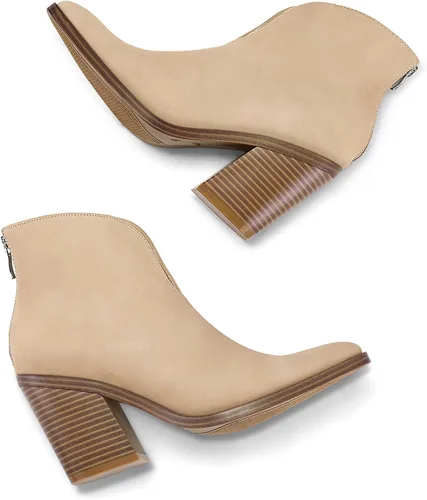 Vista 2 de mysoft Women's V Cut Out Ankle Boots Slip On Pointed Toe Chunky Stacked Heel Booties