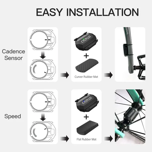 Vista 3 de CYCPLUS Sensor de velocidad y cadencia de ciclismo Bluetooth y ANT+ Sensor inalámbrico de cadencia de bicicleta Velocidad IP67 impermeable