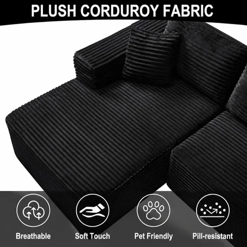 Vista 5 de Sofá modular de nube seccional de 108 pulgadas para sala de estar, asiento profundo en forma de L, sofá sin hueso con diván de gran tamaño, cómodo