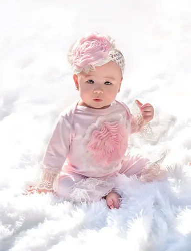 Vista 2 de Haute Baby Set de regalo de leggings de cuna rosa