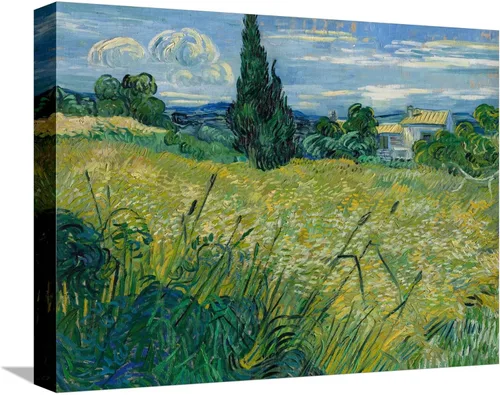 Vista 14 de ART.COM Impresiones artísticas enmarcadas para pared, diseño de trigo verde, 1889 por Vincent van Gogh, decoración escénica, 16 x 12 pulgadas, marco