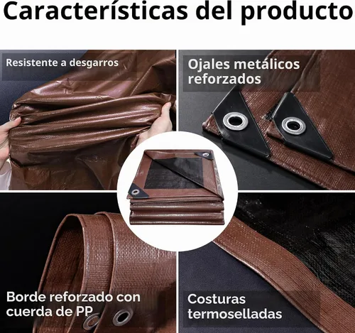 Vista 5 de TARPAL Lona 4x8 Pies Lonas Pequeñas Resistentes Impermeables 10mil Cubierta Protectora Multiusos Impermeable, Protección contra la Nieve o los Rayos