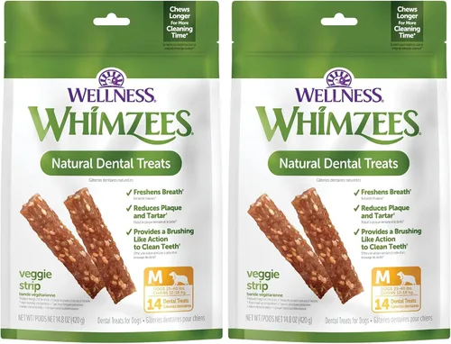 Vista 12 de WHIMZEES Wellness Veggie Sausage - Golosinas dentales para perros, masticables naturales, barra de gran tamaño (7 unidades)