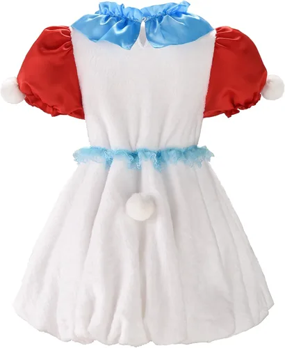 Vista 2 de ReliBeauty Disfraz de Pascua de conejo blanco, disfraz de conejo para niñas con orejas de conejo, diadema color blanco
