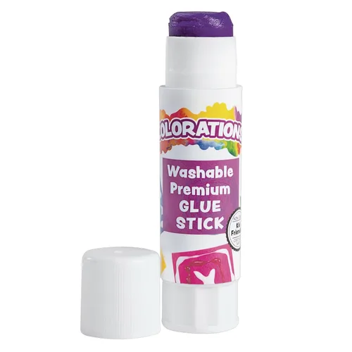 Vista 3 de Colorations Barras de pegamento lavables de alta calidad para el hogar y el aula, se aplica morado, se seca transparente, juego de 30, PREPURP