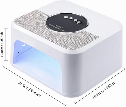 Vista 3 de Lámpara de uñas LED UV de 268 W, gel para esmalte de uñas, secadora UV con 4 temporizadores, 45 cuentas de lámpara y sensor automático, herramientas