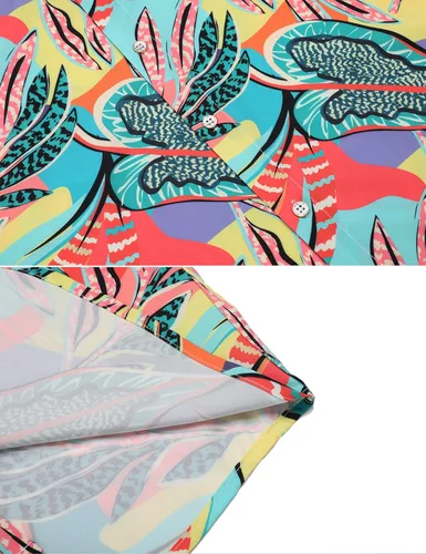 Vista 5 de Daupanzees Camisa de vestir con estampado de diseño de lujo de manga corta para hombre