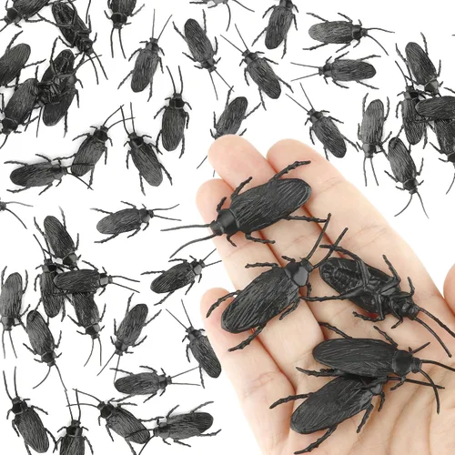 Vista 8 de Diueoly Cucarachas falsas, 20 piezas de cucarachas falsas realistas, divertidos juguetes de broma de plástico falsos, bromas falsas, regalos