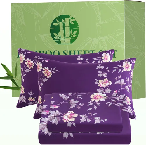 Vista 32 de Bedlifes Juego de sábanas refrescantes de 3 piezas tamaño individual con mezcla de rayón derivado de bambú, suave y transpirable, bolsillo profundo