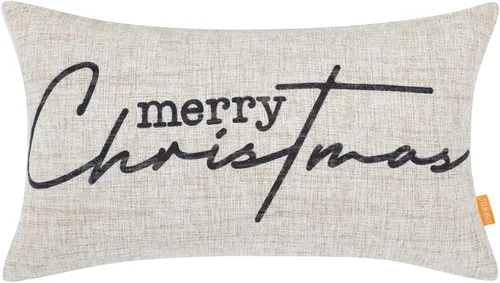 Vista 12 de Funda de almohada decorativa de Navidad de 12 x 20 pulgadas, funda de almohada lumbar de poliéster de Navidad, funda de cojín de granja para sofá