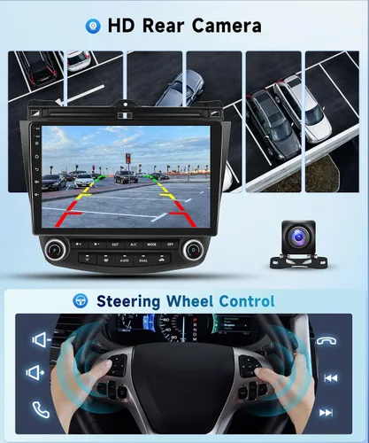 Vista 7 de Para Honda Accord 7ª 2003 2004 2005 2006 2007 Estéreo de coche Android con Carplay inalámbrico/Android Auto Pantalla táctil de 10.1" Autoradio