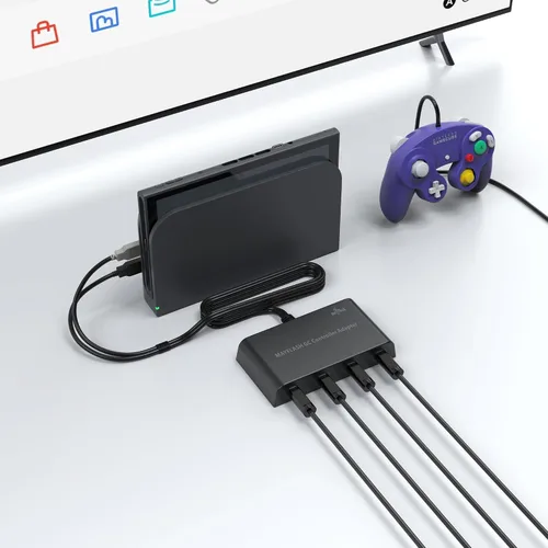 Vista 5 de MAYFLASH Gamecube Controller Adapter for Wii U, PC Windows and Switch/Switch 2, 4 Ports