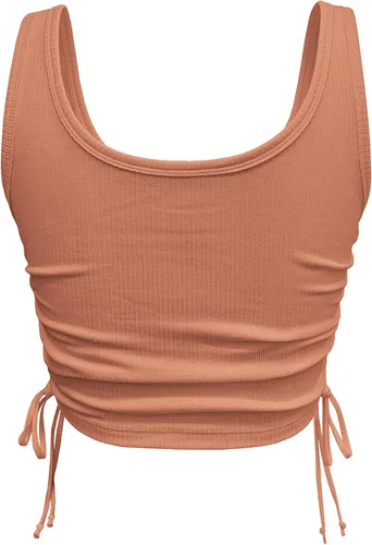 Vista 4 de Lizstud Camiseta corta sin mangas para mujer, sexy, básica, fruncida, ajustada, sin mangas