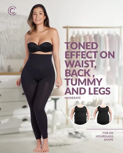Vista 5 de CURVEEZ Faja moldeadora de cintura alta para mujer moldeador de cuerpo con control de abdomen, adelgazante de muslos y levantamiento de glúteos