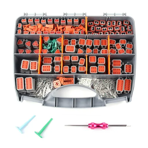 Vista 9 de Kit de 504 piezas de conectores Deutsch con herramienta de engarce, conectores DT de 2/3/4/6/8/12 pines con herramienta de extracción, contactos