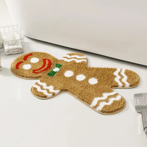 Vista 4 de Bonita alfombra de baño de hombre de jengibre de dibujos animados, divertida alfombra de baño, suave, absorbente, antideslizante, lavable a máquina