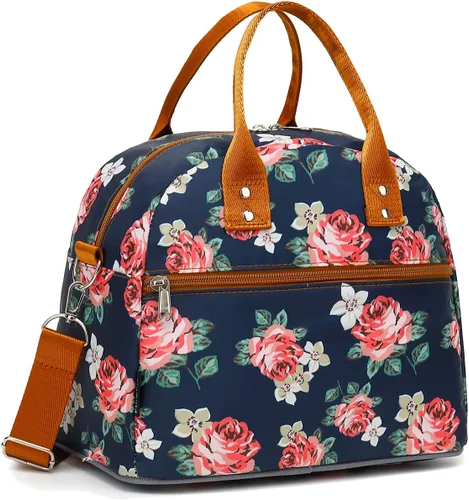 Vista 17 de FlowFly Fiambrera térmica con correa de hombro y asas para mujer, hombre y niños, amplia y reutilizable, congelable, bolso organizador de alimentos