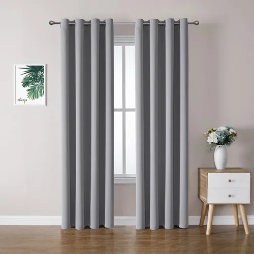 Vista 29 de ChrisDowa - Cortinas cortas para ventana de 40 pulgadas para dormitorio - Cortinas cortas con ojales y aislamiento térmico para oscurecer