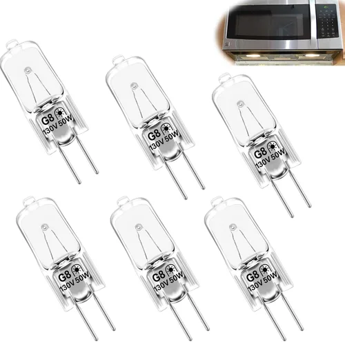 Vista 10 de Bombilla LED de vidrio G8 para microondas equivalente a 50 W, 130 V, 5 W, 500 lm, luz blanca diurna, compatible con campana de microondas GE Samsung