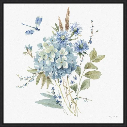 Vista 20 de Amanti Art Lisa Audit - Lienzo enmarcado para pared, 16 x 16 pulgadas, azul bohemio 04A (Ramo de flores) por Lisa Audit, lienzo enmarcado