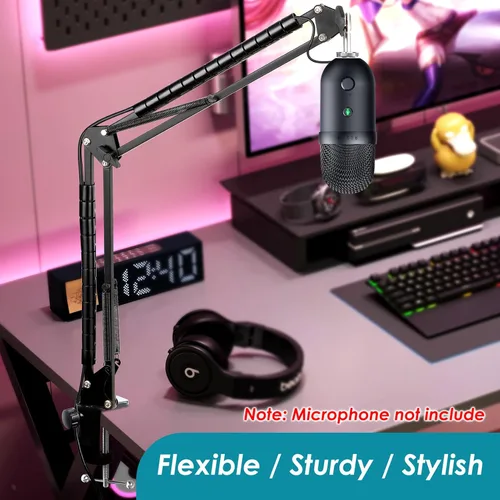 Vista 4 de Brazo de micrófono para micrófono Razer Seiren V2 X - Brazo de micrófono ajustable compatible con Razer Seiren V2 Pro, Seiren Mini y Seiren X, Razer
