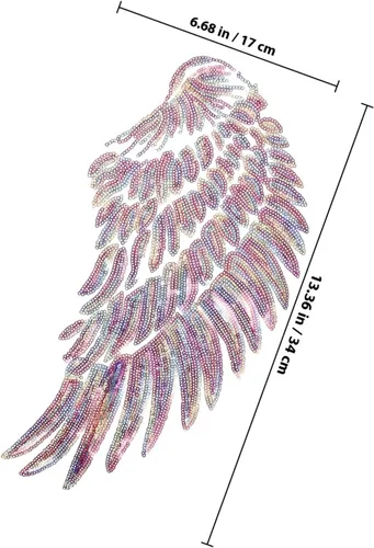 Vista 2 de 2pcs Sequin Wing Appliques Embroidered Angel Wing Sewing Patches Clothing Decor Accessories for DIY Garment Craft Embellishment