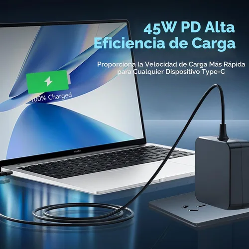 Vista 4 de Cargador rápido USB-C de 45 W para Steam Deck/OLED, adaptador de CA PD 3.0 con cable de 6.6 pies, compatible con Steam Deck Dock, ASUS ROG Ally