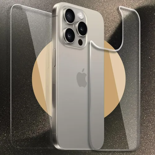 Vista 8 de Protector de cristal trasero para iPhone 15 Pro Max y protector de lente de cámara [2 + 2 paquetes], iPhone 15 Pro Max, protector de pantalla Cámara
