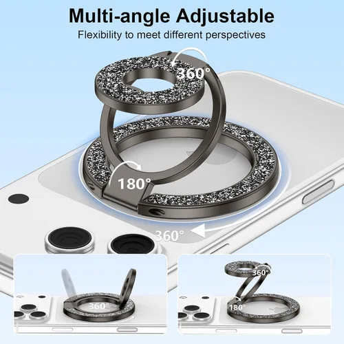Vista 3 de Anillo magnético para teléfono MagSafe Grip, soporte magnético de doble cara para iPhone Air 17 16 16e 15 14 13 12 Pro Max Mini Plus, soporte