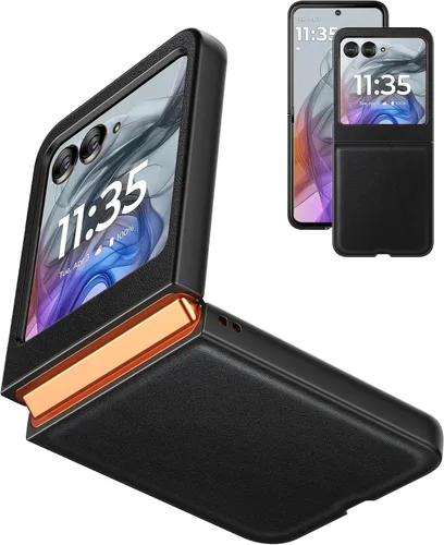Vista 8 de Funda delgada para Motorola Razr 2023, [piel + parte trasera de policarbonato duro] [soporte de carga inalámbrica] Funda protectora ultrafina a
