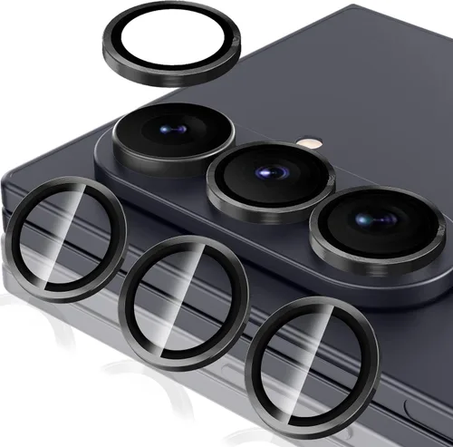 Vista 141 de Casetego Protector de lente de cámara para Galaxy Z Fold 8, [Diseño de purpurina mejorado], [Fuerte adherencia], lente de vidrio templado 9H negro