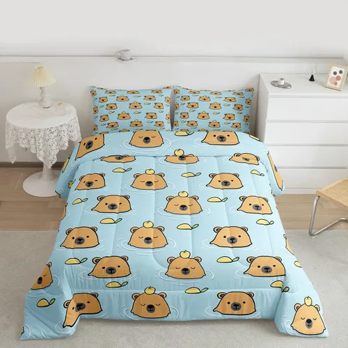 Vista 20 de jejeloiu Juego de edredón educativo para niños, tamaño matrimonial, juego de ropa de cama con números del alfabeto ABC para niños y niñas pequeños