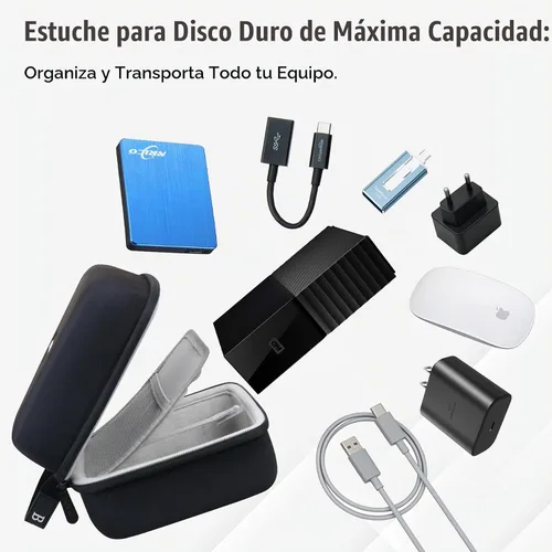 Vista 4 de BOVKE - Funda para disco duro externo Western Digital Elements/My Book Negro