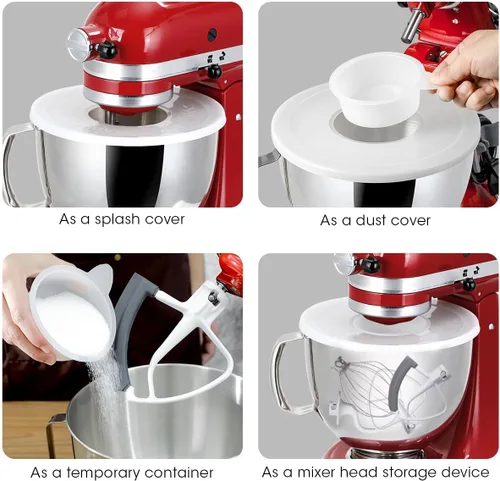 Vista 3 de AIEVE Fundas para tazones para mezclador, tapas protectoras de salpicaduras para mezclador KitchenAid de 4.5 a 5 cuartos de galón (2 unidades)