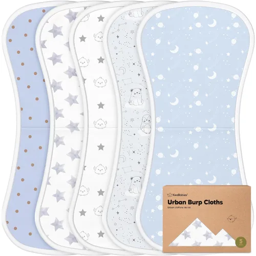 Vista 22 de Paños orgánicos para eructos para bebés niños y niñas, paquete de 5 paños de algodón súper absorbentes para bebés, trapos suaves y afelpados