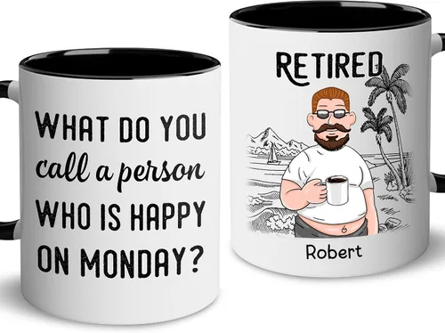 Vista 13 de WHIDOBE Regalos de jubilación personalizados para mujeres y hombres, taza de feliz jubilación, regalo de jubilación personalizado, divertidos