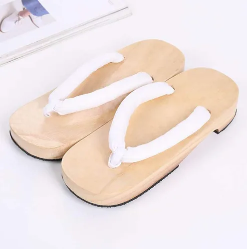 Vista 5 de Zuecos de madera para mujer, estilo Kamado Kochou para cosplay, pantuflas Geta japonesas