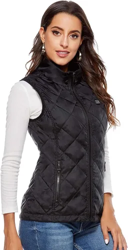 Vista 4 de nomakk Womens Heated Vest with 3 Heating Levels 4 Heating ZonesNeck Heating Jacket Washable Batteries not included