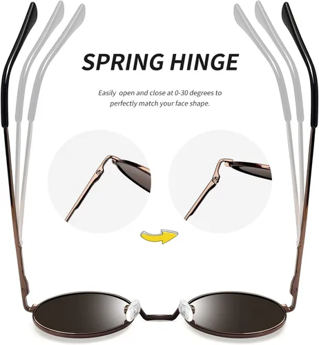 Vista 2 de Gafas de sol Joopin polarizadas, estilo Lennon, redondas, gafas de sol estilo hippy redondas para mujer y hombre