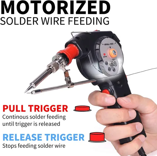 Vista 2 de YIHUA 929D-I Pistola de soldadura motorizada de alimentación automática con temperatura precisa variable (200-450°C), interruptor de encendido